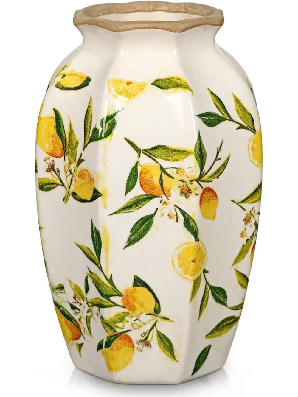 Charming Rustic Ceramic Flower Vase, 9.4